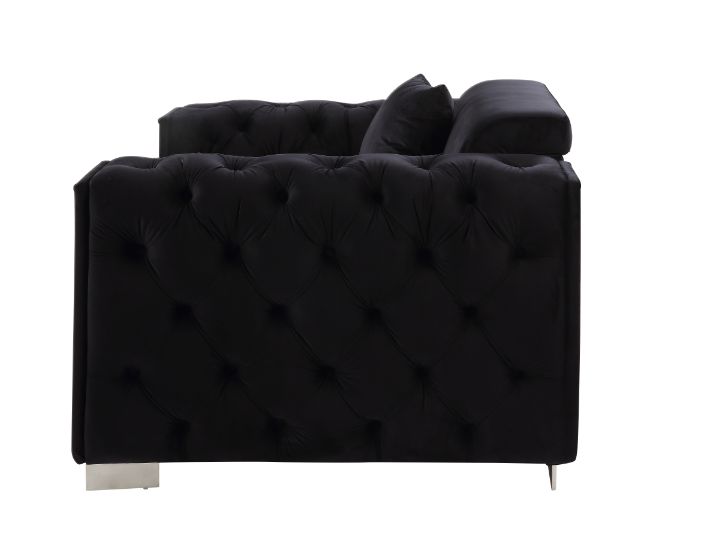 ACME™ Trislar Chair with Pillow (Same Lv01399) - Black Velvet