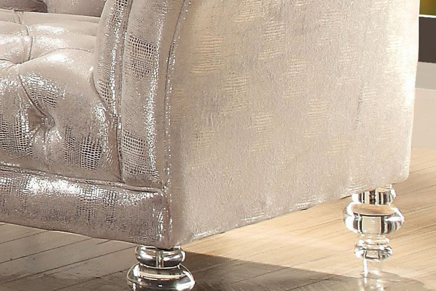 ACME - Dixie Sofa in Metallic Silver