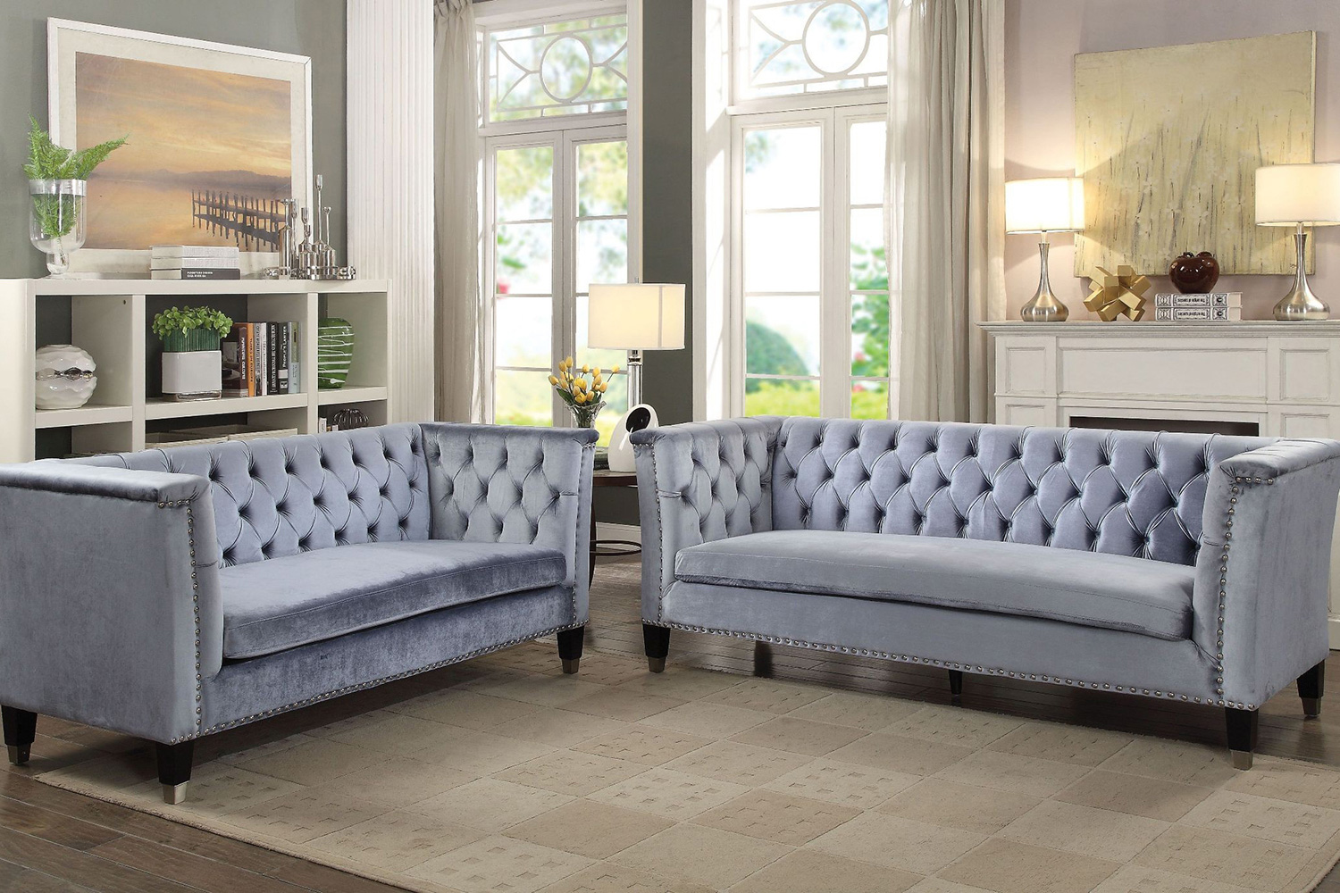 ACME - Honor Sofa in Cadet Gray