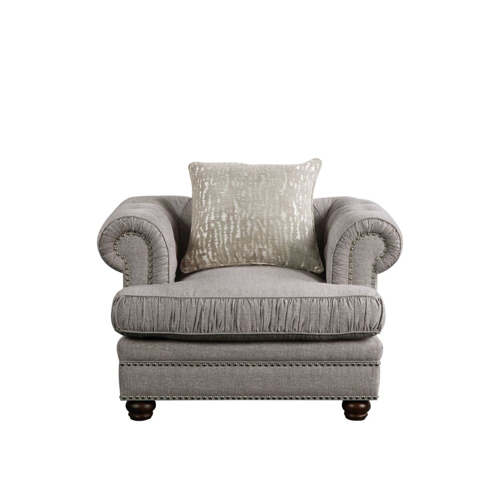 ACME - Gardenia Chair in Gray