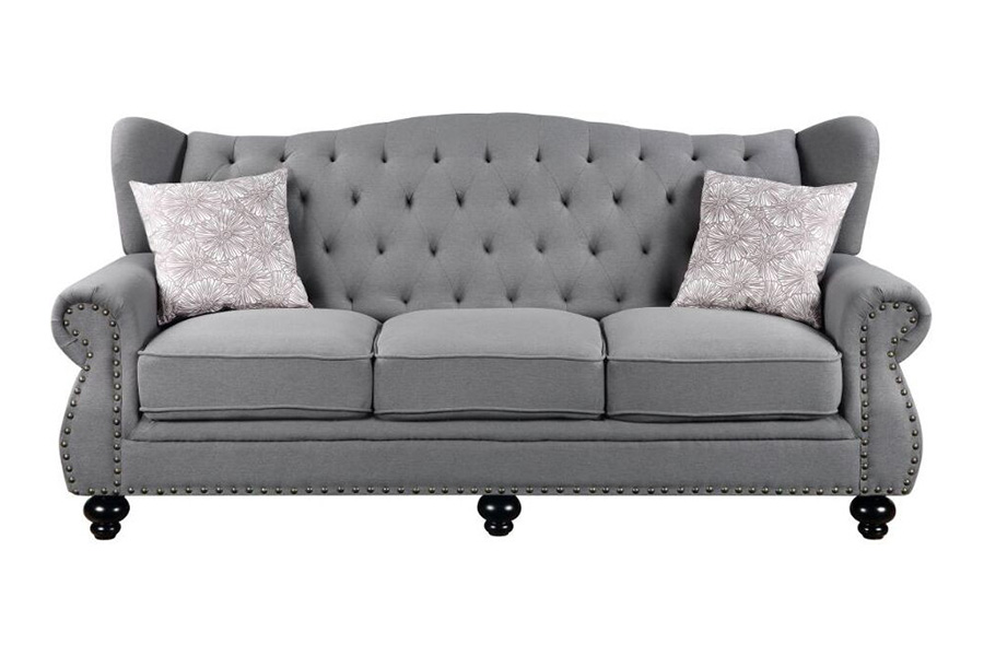 ACME - Hannes Sofa with 2 Pillows in Gray