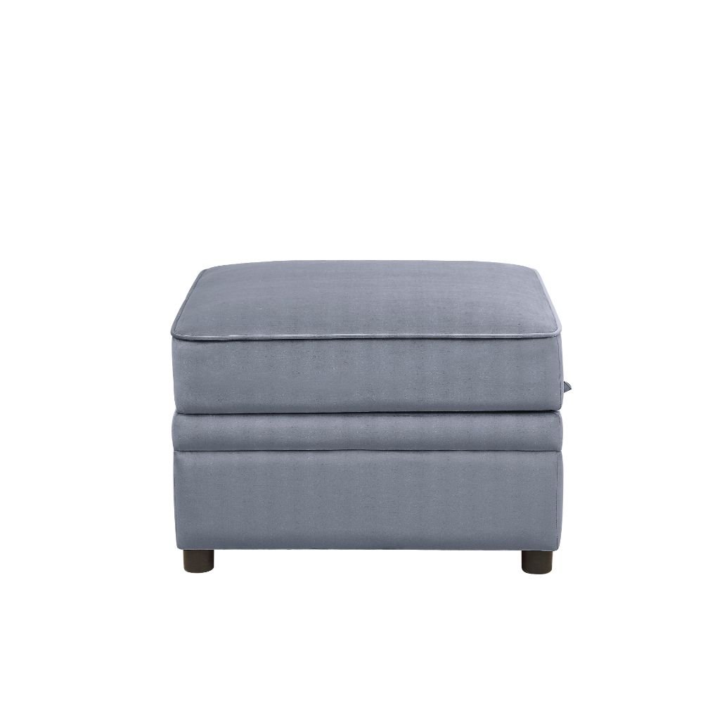 ACME - Bois II Ottoman with Storage in Gray Velvet