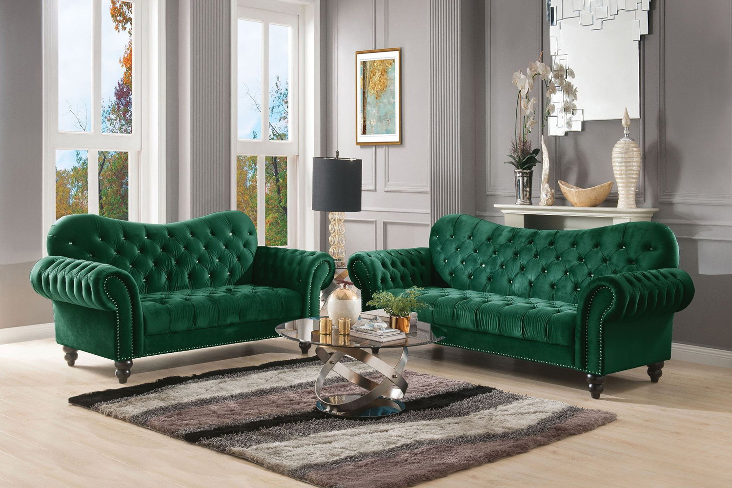 ACME Iberis Sofa - Green Velvet