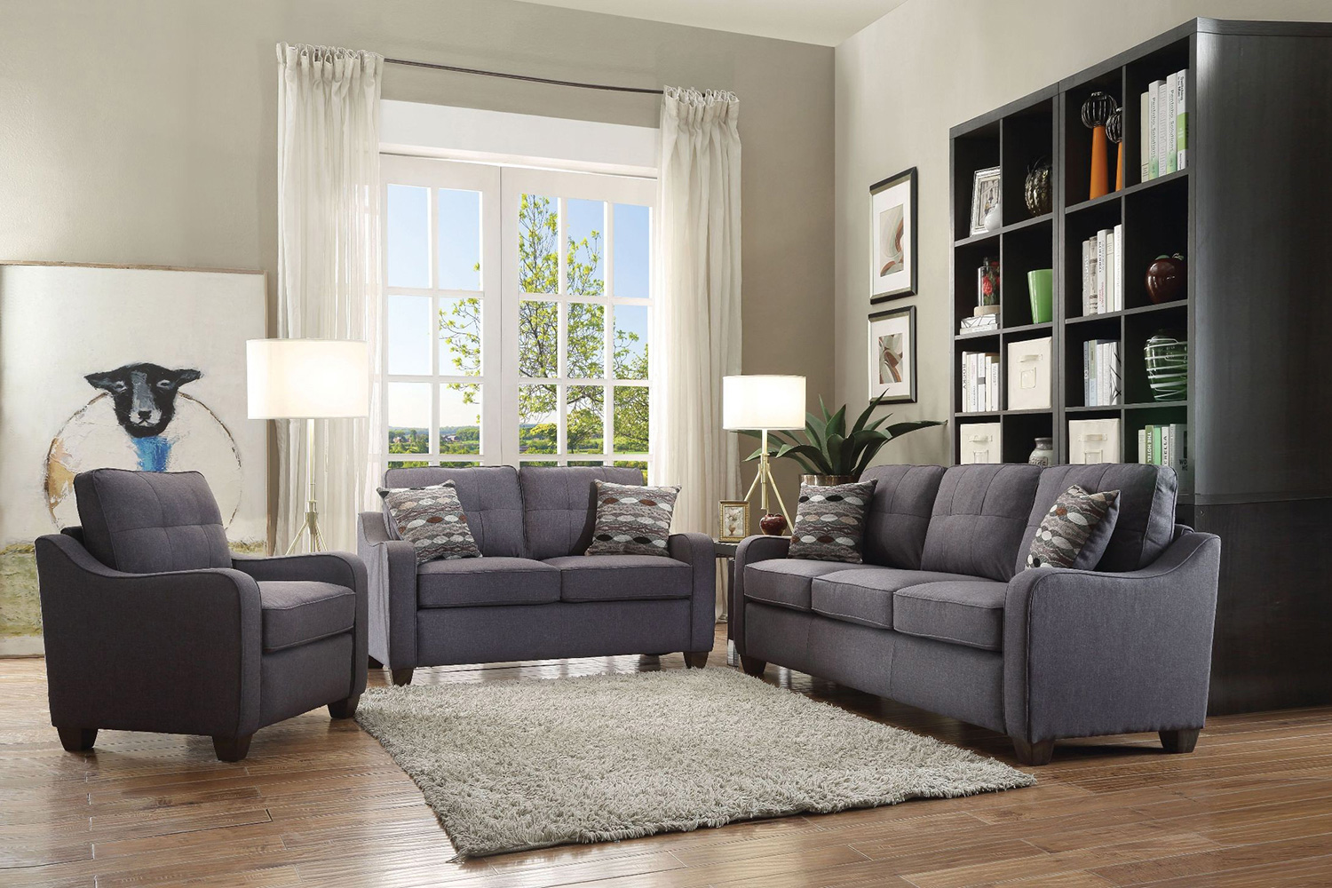 ACME Cleavon II Linen Sofa - Gray