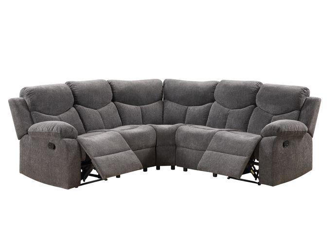 ACME - Kalen Motion Sectional Sofa in Gray Chenille