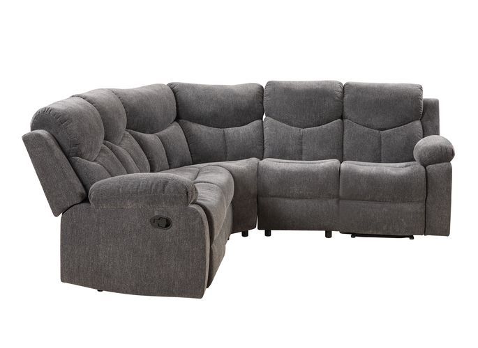 ACME - Kalen Motion Sectional Sofa in Gray Chenille