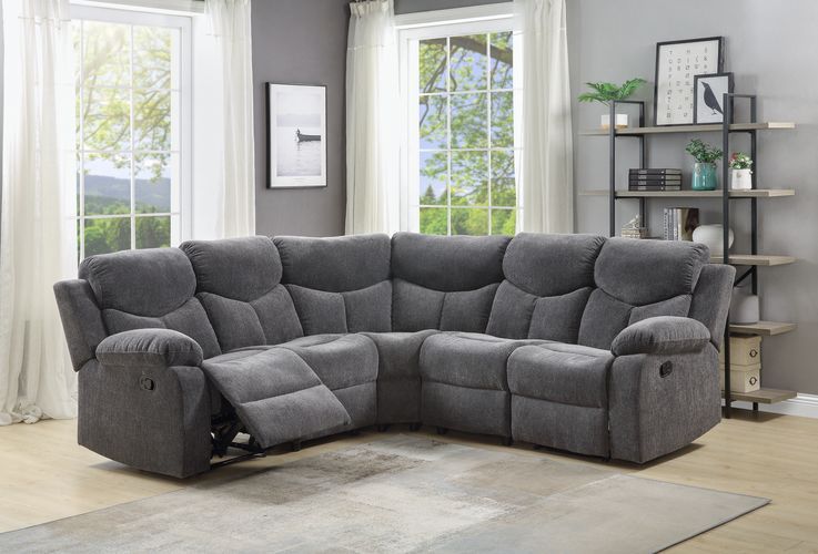 ACME - Kalen Motion Sectional Sofa in Gray Chenille