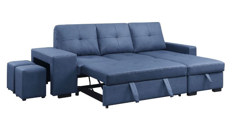 ACME - Strophios Sectional Sofa in Blue