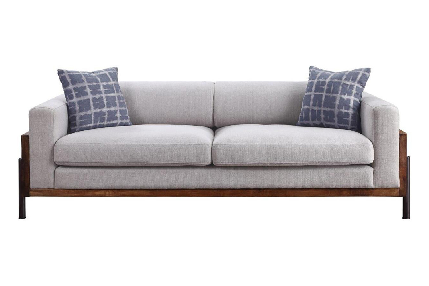 ACME - Pelton Sofa with 2 Pillows in Walnut