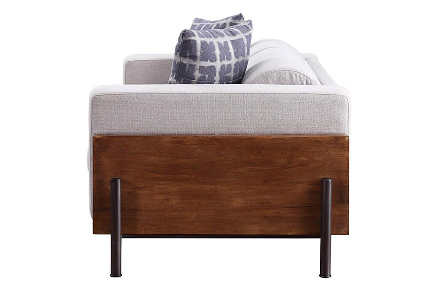 ACME - Pelton Loveseat with 2 Pillows in Walnut