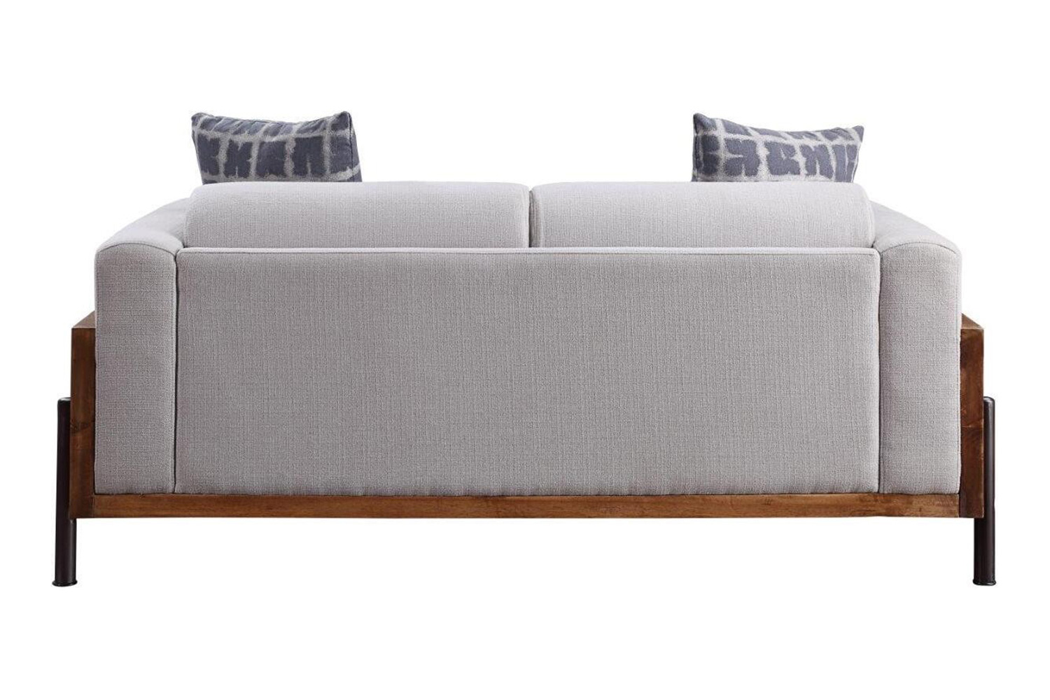 ACME - Pelton Loveseat with 2 Pillows in Walnut