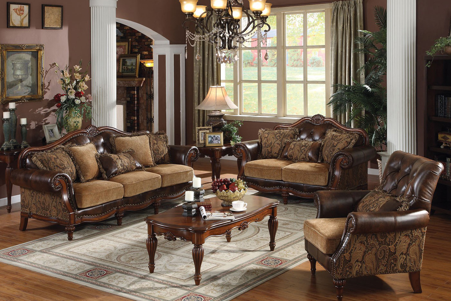 ACME - Dreena Sofa in Brown/Chenille Cherry