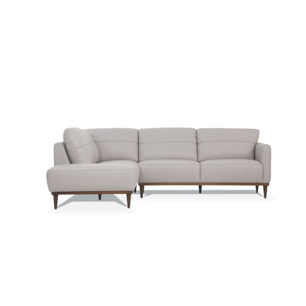 ACME Tampa Left Facing Sectional Sofa - Pearl Gray (54990)