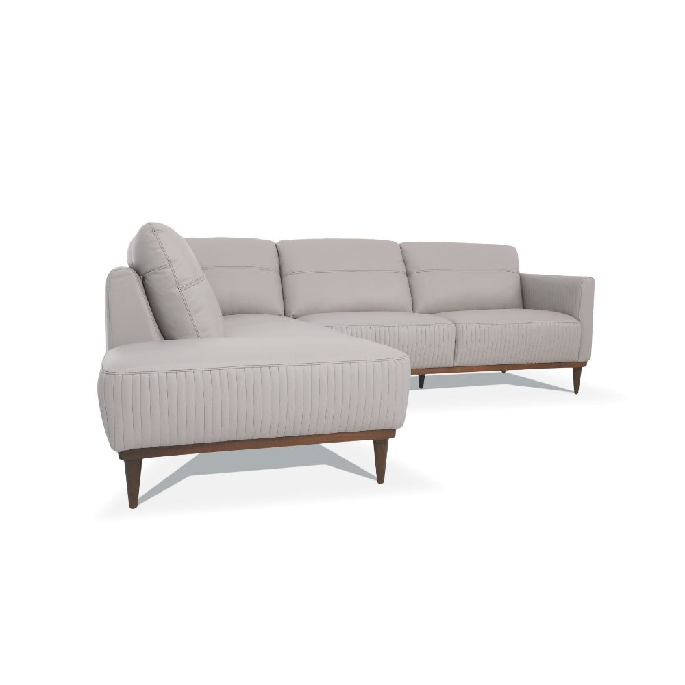 ACME Tampa Left Facing Sectional Sofa - Pearl Gray (54990)