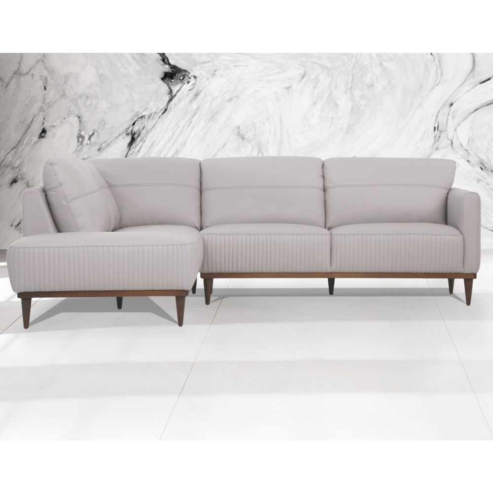 ACME Tampa Left Facing Sectional Sofa - Pearl Gray (54990)