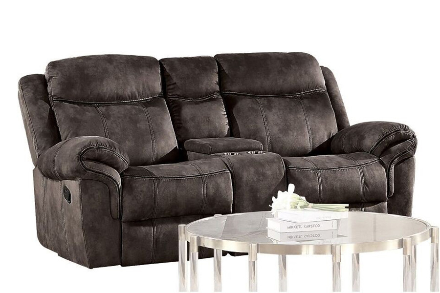 ACME - Zubaida 2-Tone Glider and Motion Loveseat with Console