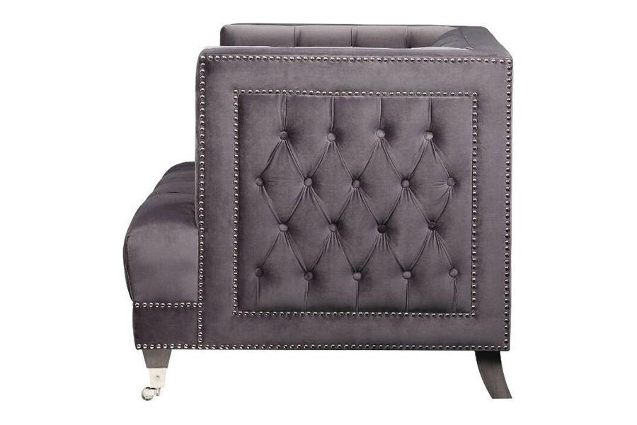 ACME - Hegio Chair with Pillow in Gray