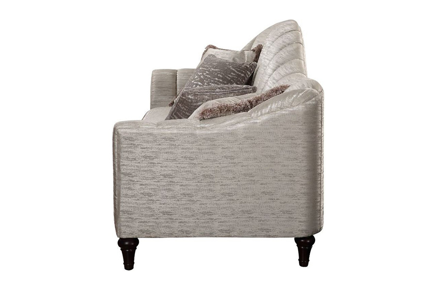 ACME - Athalia Loveseat with 3 Pillows in Shimmering Pearl