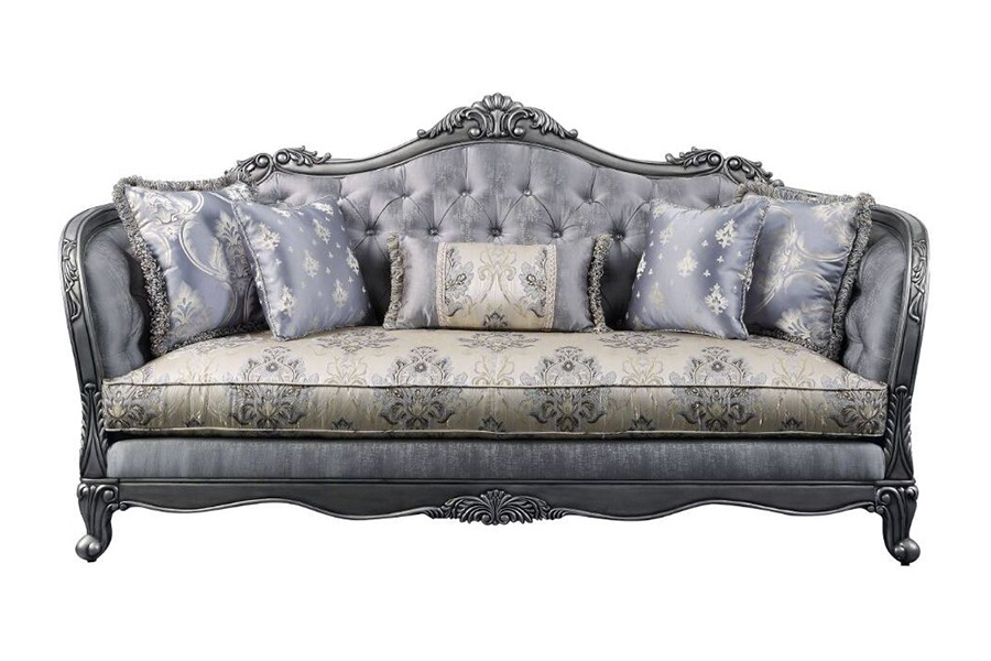 ACME - Ariadne Sofa with 5 Pillows in Platinum