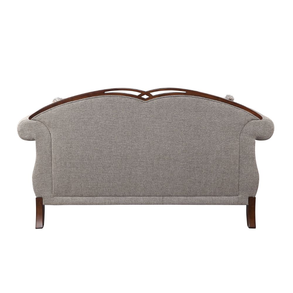 ACME - Miyeon Loveseat with 3 Pillows in Cherry