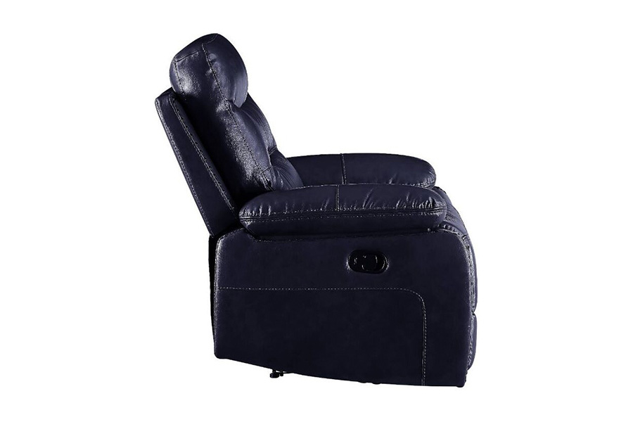 ACME Aashi Motion Loveseat with Console - Navy, Leather