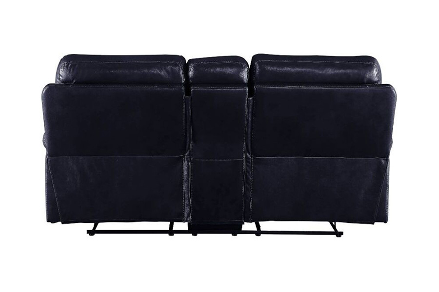 ACME Aashi Motion Loveseat with Console - Navy, Leather