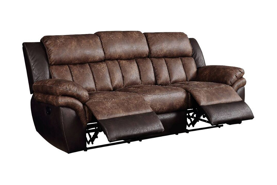 ACME - Jaylen Motion Sofa in Toffee/Espresso Polished Microfiber