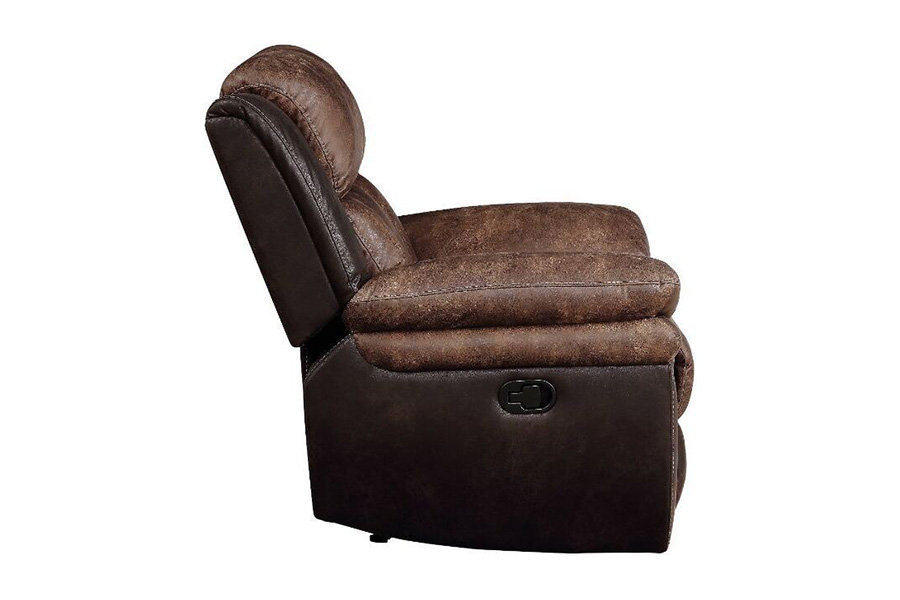 ACME - Jaylen Motion Recliner in Toffee/Espresso Polished Microfiber