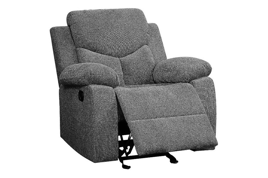 ACME - Kalen Motion Glider Recliner in Gray Chenille