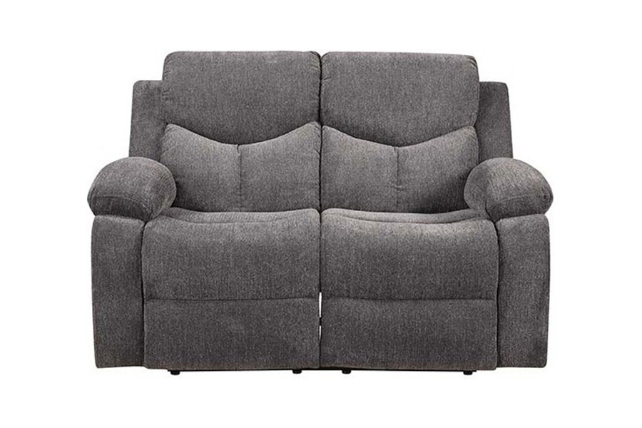 ACME - Kalen Motion Loveseat in Gray Chenille