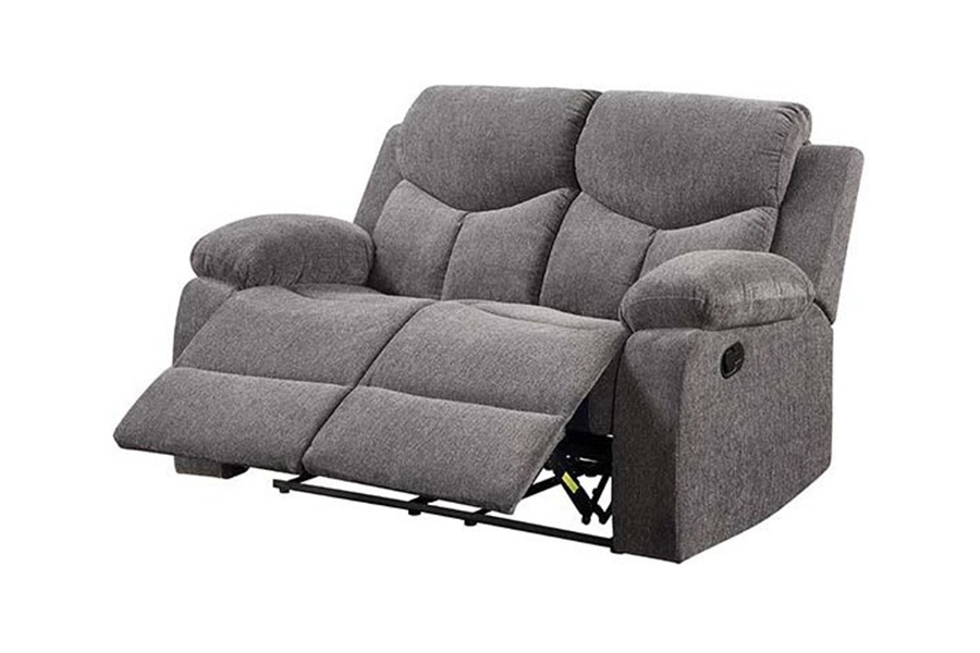 ACME - Kalen Motion Loveseat in Gray Chenille