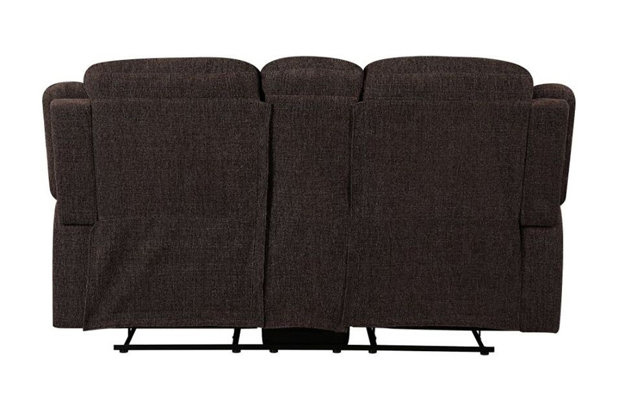 ACME - Madden Motion Loveseat with Console in Brown Chenille