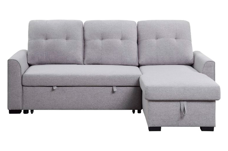 ACME - Amboise Reversible Sectional Sofa with Sleeper/Storage in Light Gray