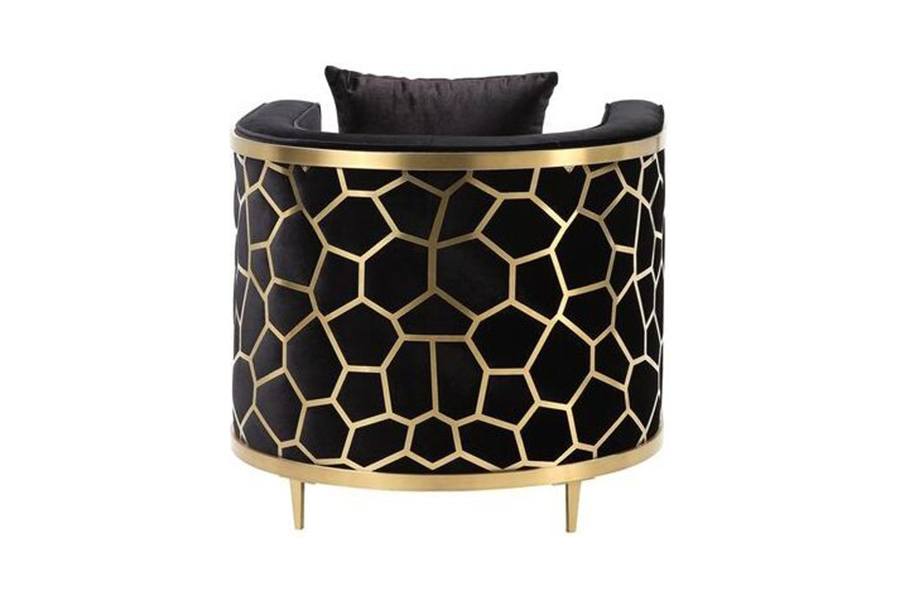 ACME™ Fergal Chair with Pillow - Black/Gold