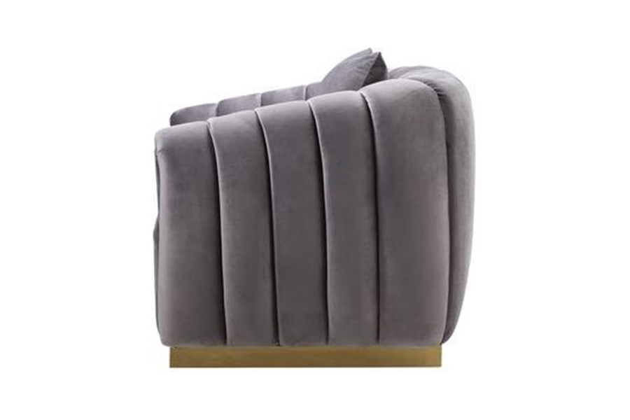 ACME - Elchanon Sofa with 2 Pillows in Gray/Gold