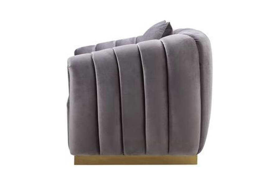 ACME - Elchanon Chair with Pillow in Gray/Gold