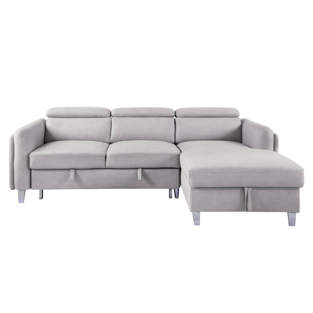 ACME - Reyes Sectional Sofa in Beige Nubuck (56040A)