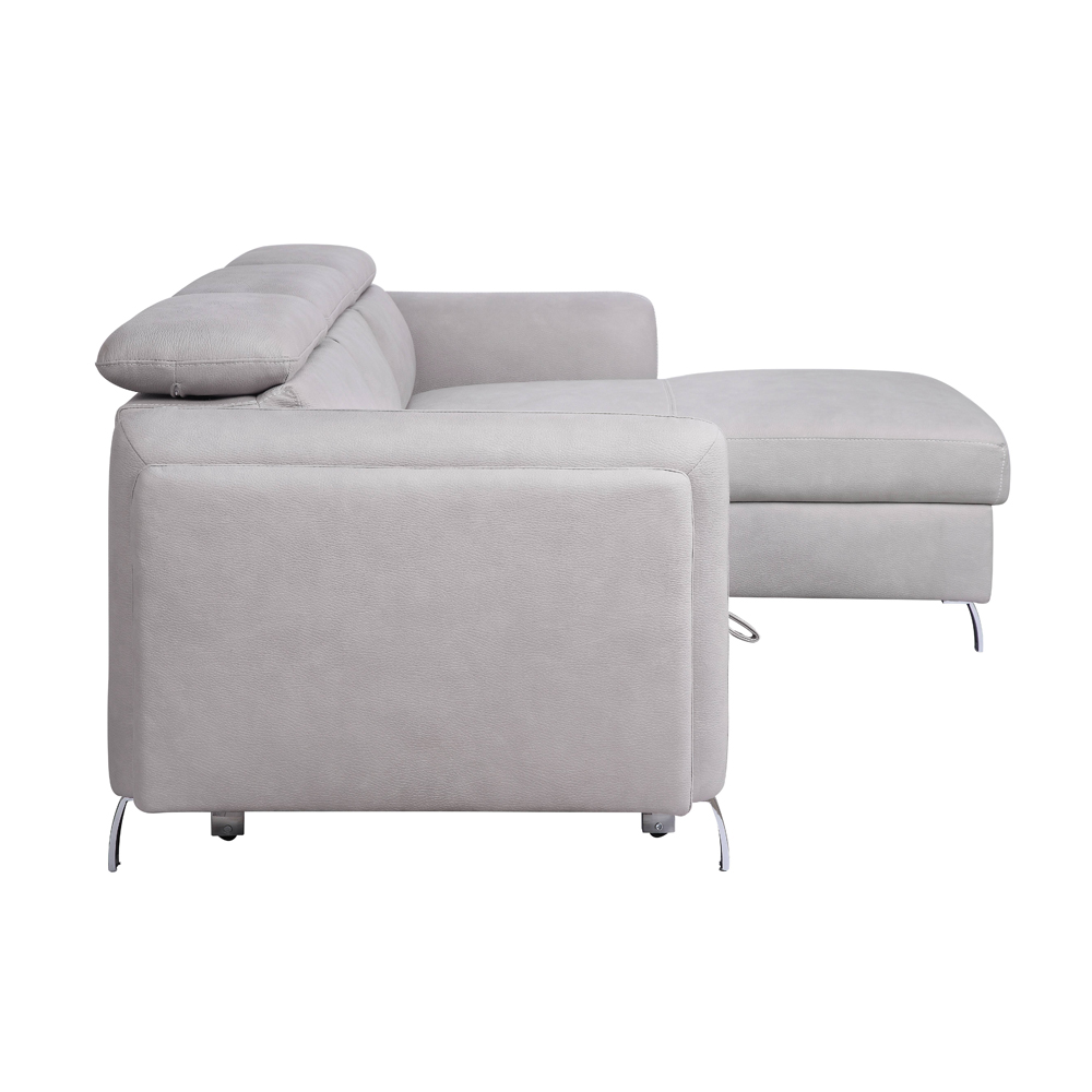 ACME - Reyes Sectional Sofa in Beige Nubuck (56040B)