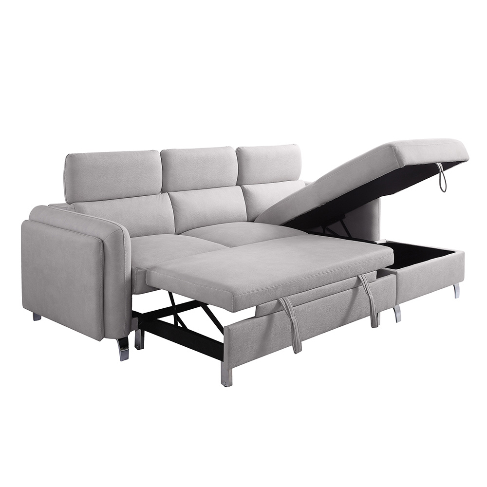 ACME - Reyes Sectional Sofa in Beige Nubuck (56040B)