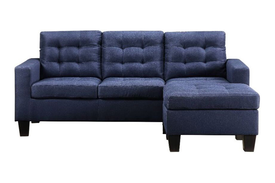 ACME Earsom Sofa and Ottoman - Blue Linen