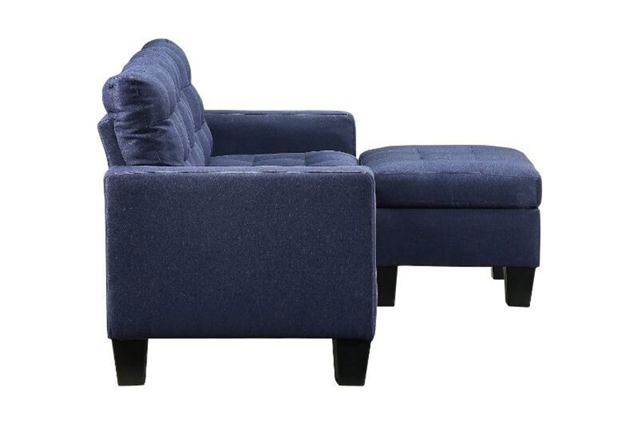 ACME Earsom Sofa and Ottoman - Blue Linen