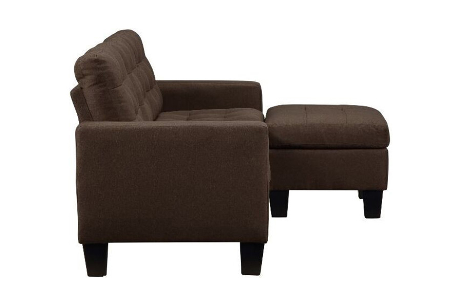 ACME Earsom Sofa and Ottoman - Brown Linen