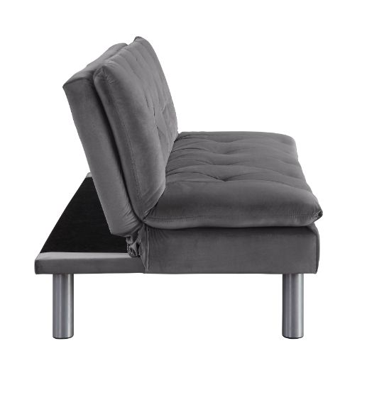 ACME - Cilliers Adjustable Sofa in Gray/Chrome