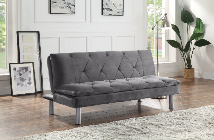 ACME - Cilliers Adjustable Sofa in Gray/Chrome