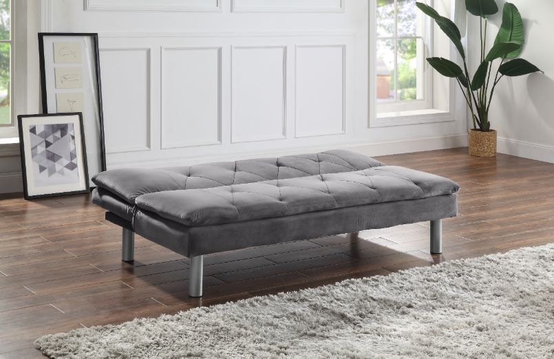 ACME - Cilliers Adjustable Sofa in Gray/Chrome