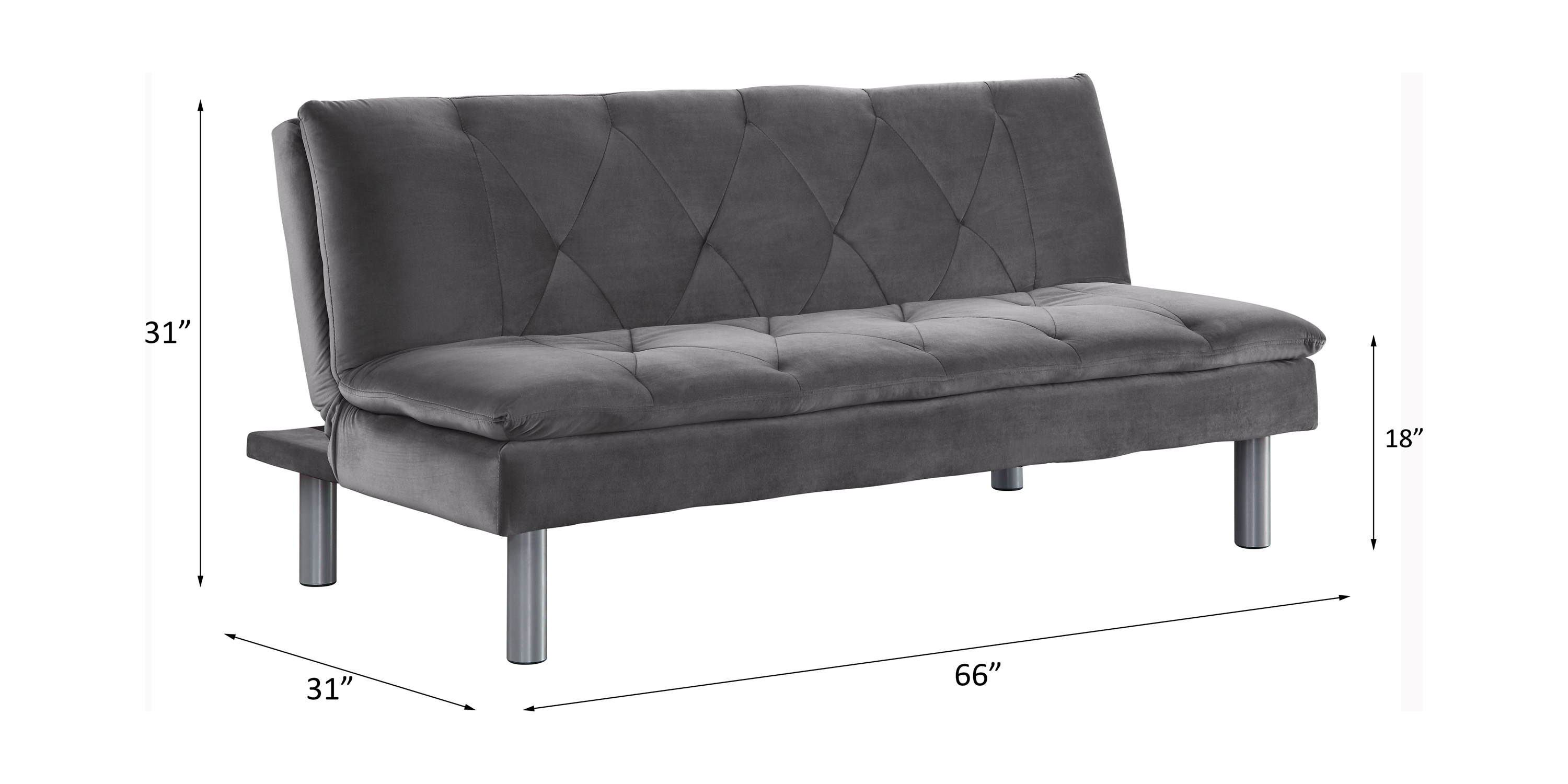 ACME - Cilliers Adjustable Sofa in Gray/Chrome