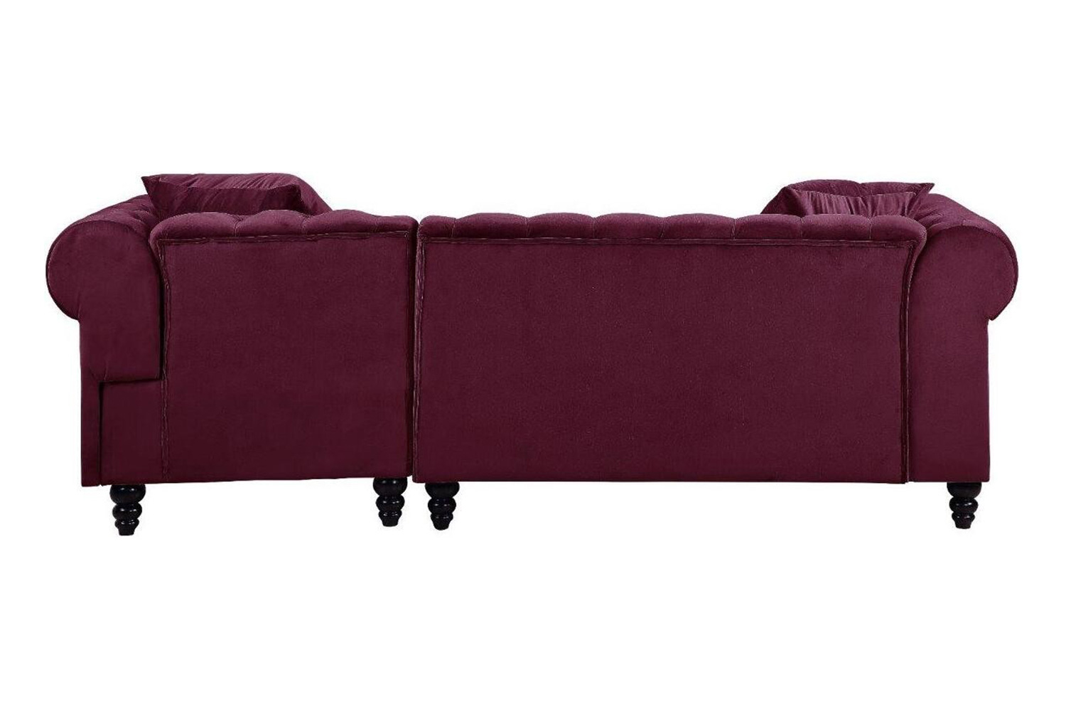 ACME Adnelis Sectional Sofa with 2 Pillows - Red Velvet