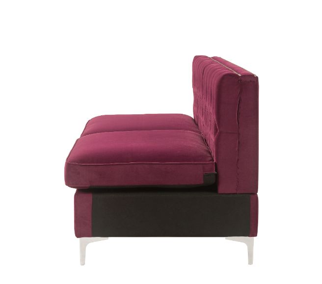 ACME Jaszira Modular Armless Sofa - Burgundy Velvet