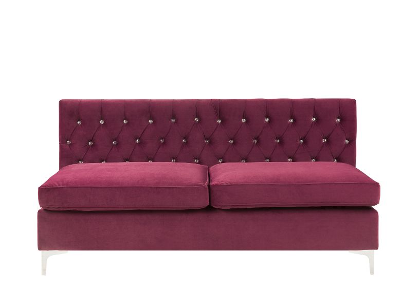 ACME Jaszira Modular Armless Sofa - Burgundy Velvet