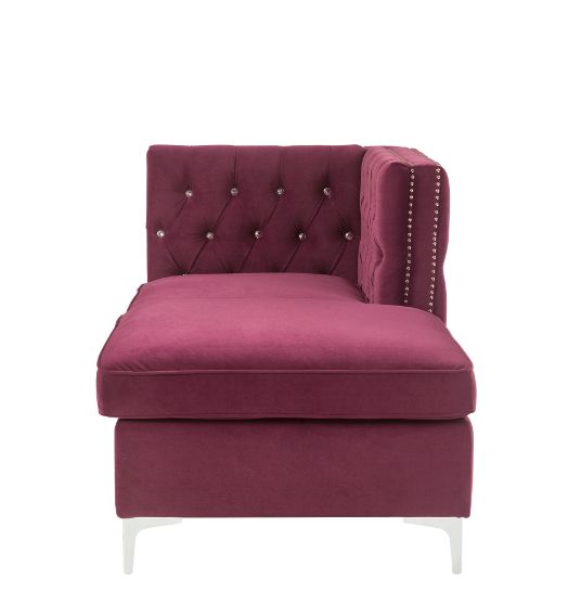 ACME™ Jaszira Modular Chaise - Burgundy Velvet